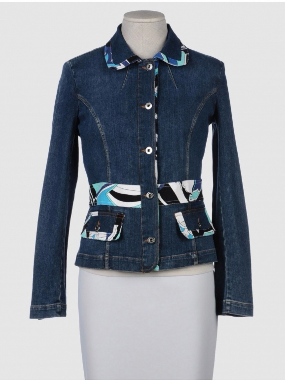 DOLCE&GABBANA D&G rare Y2K denim jean fitted collar jacket size S